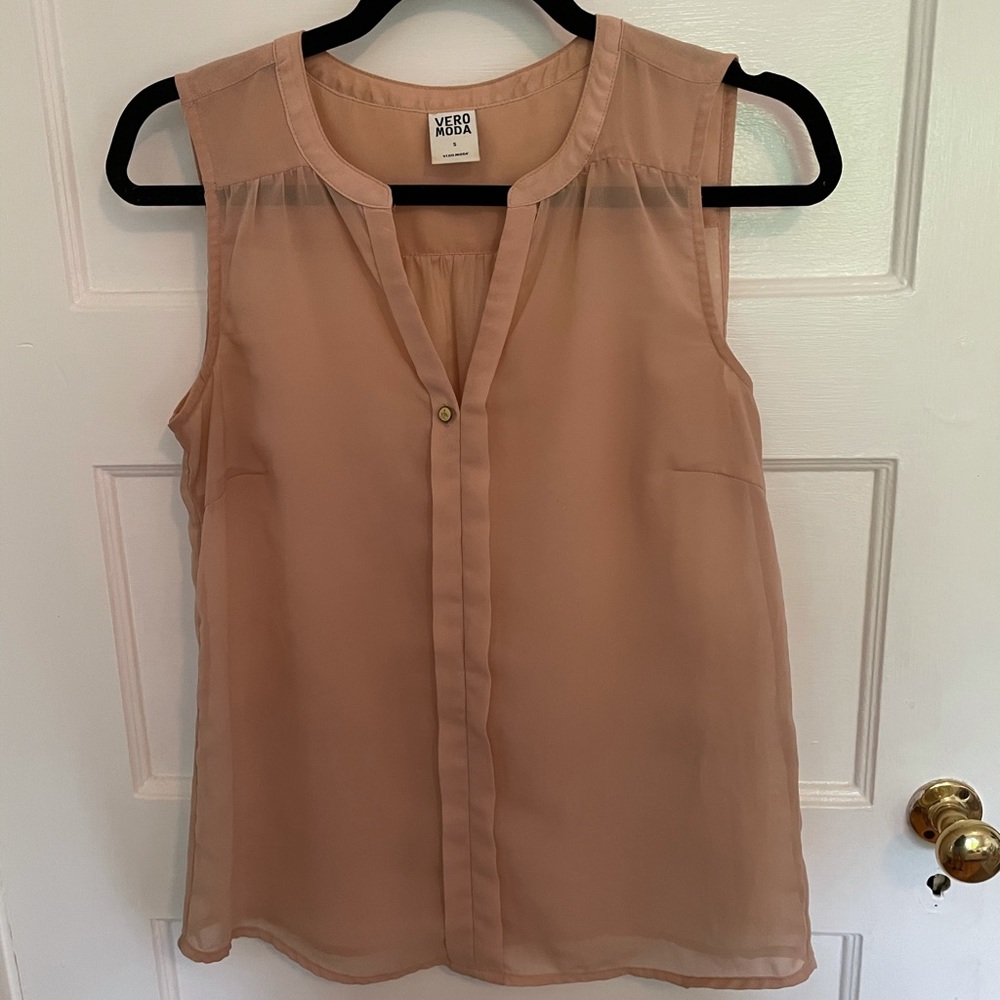Light pink sheer Vero Moda tank top